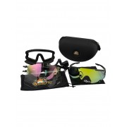 Солнечные очки BroStuff lineup matt black gold/cherry pink/clear