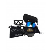 Солнечные очки BroStuff swell matt black/full revo green