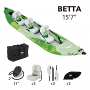 Каяк надувной трехместный с веслами Aqua Marina betta-475 (475х80)
