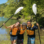 Каяк надувной трехместный с веслами Aqua Marina betta-475 (475х80)