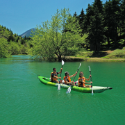 Каяк надувной трехместный с веслами Aqua Marina betta-475 (475х80)