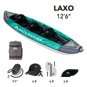 Каяк надувной трехместный с веслами Aqua Marina laxo-380 (380x95)