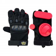 Перчатки со слайдерами для лонгборда BroStuff black sliders red