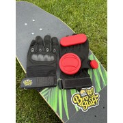 Перчатки со слайдерами для лонгборда BroStuff black sliders red