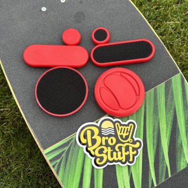 Перчатки со слайдерами для лонгборда BroStuff black sliders red Перчатки со слайдерами для лонгборда BroStuff black sliders red