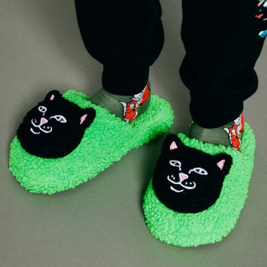 Тапочки Ripndip lord jermal plush face house slippers green Тапочки Ripndip lord jermal plush face house slippers green