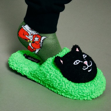 Тапочки Ripndip lord jermal plush face house slippers green Тапочки Ripndip lord jermal plush face house slippers green