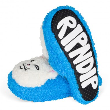 Тапочки Ripndip lord nermal plush face house slippers blue Тапочки Ripndip lord nermal plush face house slippers blue