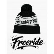 Шапка BroStuff freeride pom pom black white