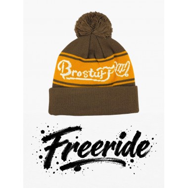 Шапка BroStuff freeride pom pom mustard Шапка BroStuff freeride pom pom mustard
