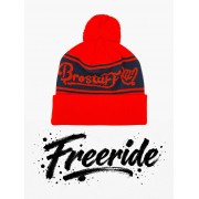 Шапка BroStuff freeride pom pom red blue