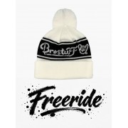 Шапка BroStuff freeride pom pom white black