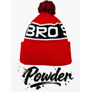 Шапка BroStuff powder pom pom red black
