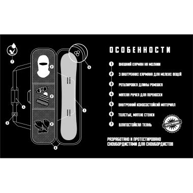 Чехол для сноуборда BroStuff Trip neon green grey 150 Чехол для сноуборда BroStuff Trip neon green grey 150