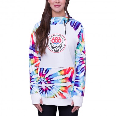Толстовка жен. 686 bonded grateful dead white tie dye Толстовка жен. 686 bonded grateful dead white tie dye
