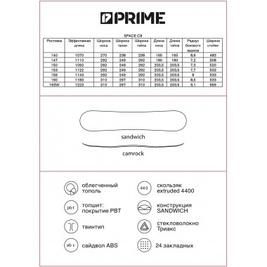 Сноуборд Prime - space c8 159 Сноуборд Prime - space c8 159