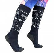Носки жен. BroStuff Reindeer merino black grey
