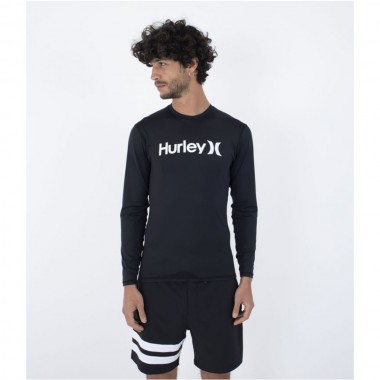 Гидромайка Hurley quickdry rashguard ls black Гидромайка Hurley quickdry rashguard ls black