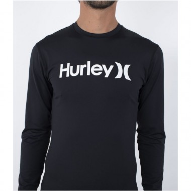 Гидромайка Hurley quickdry rashguard ls black Гидромайка Hurley quickdry rashguard ls black