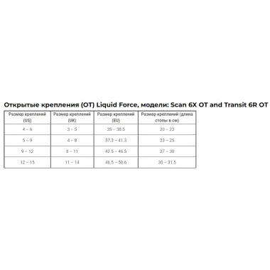 Крепления Liquid Force scan 6x white Крепления Liquid Force scan 6x white