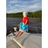 Пончо BroStuff surf og logo red teal grey Пончо BroStuff surf og logo red teal grey