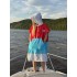 Пончо BroStuff surf og logo red teal grey Пончо BroStuff surf og logo red teal grey