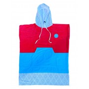 Пончо BroStuff surf og logo red teal grey